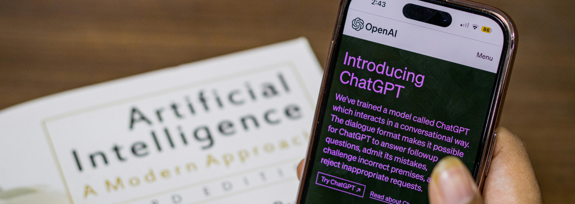 Picture of ChatGPT on a phone. 