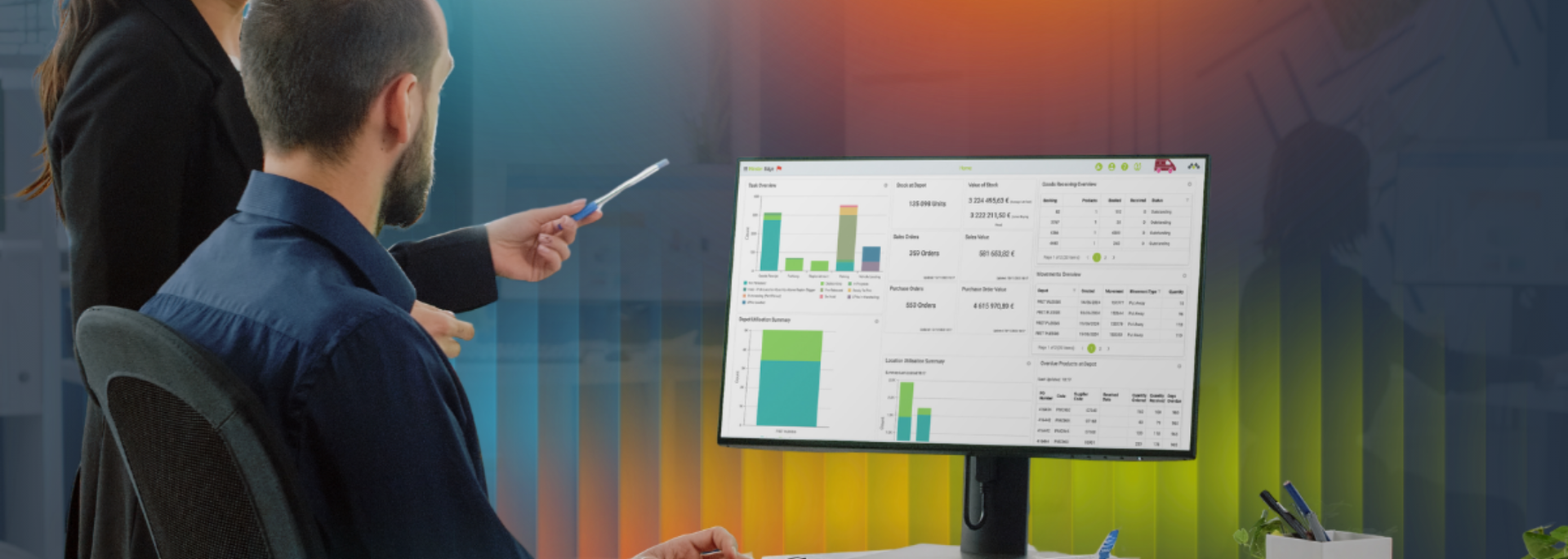 Picture of a person using Minster software in an office. Picture of a person using Minster software in an office.