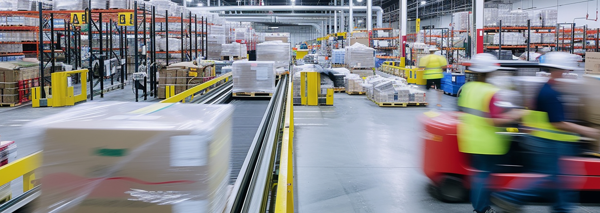Picture of a busy warehouse. Picture of a busy warehouse.