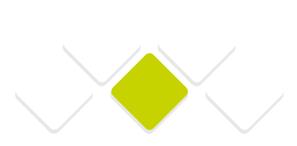 White and lime diamond shapes in a row, with the center diamond highlighted in bright green.