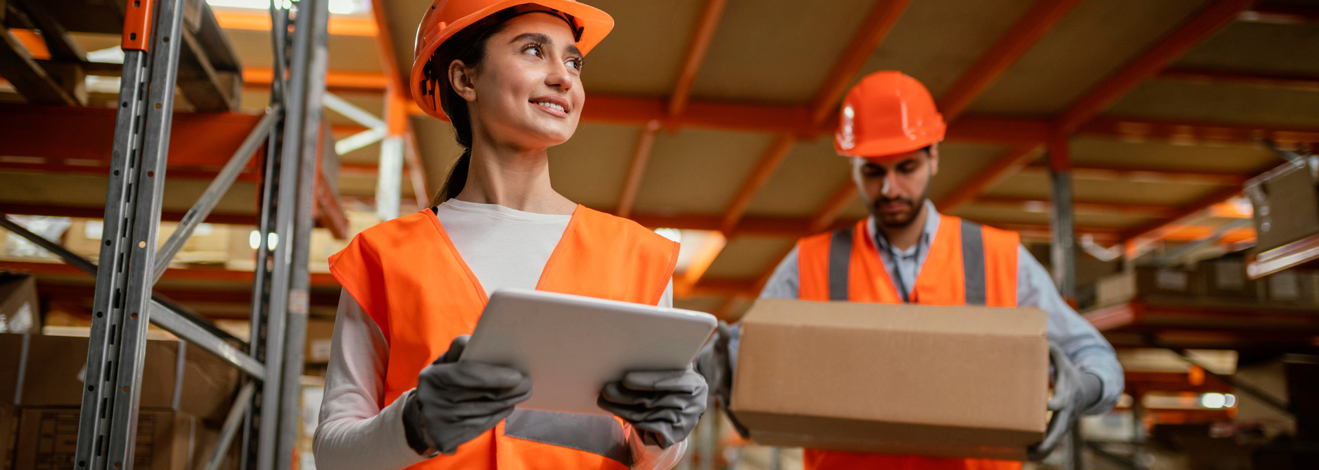 Picture of workers in a warehouse. Picture of workers in a warehouse.