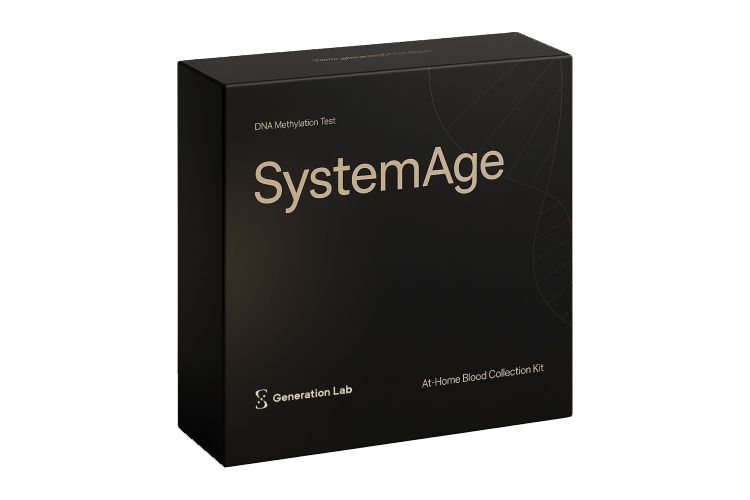 Black SystemAge software box with gold text on a plain white background