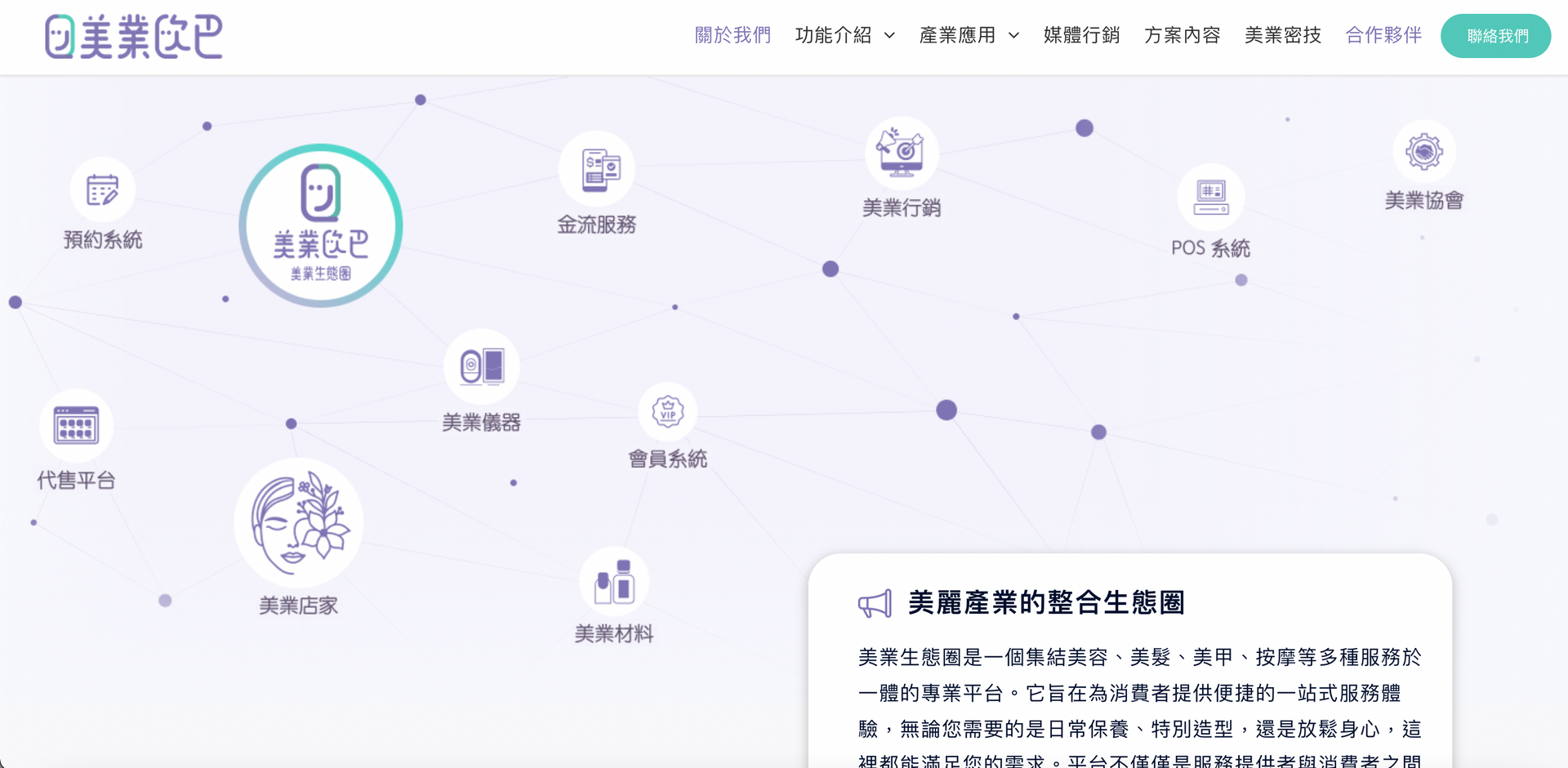 網站主頁的螢幕截圖。