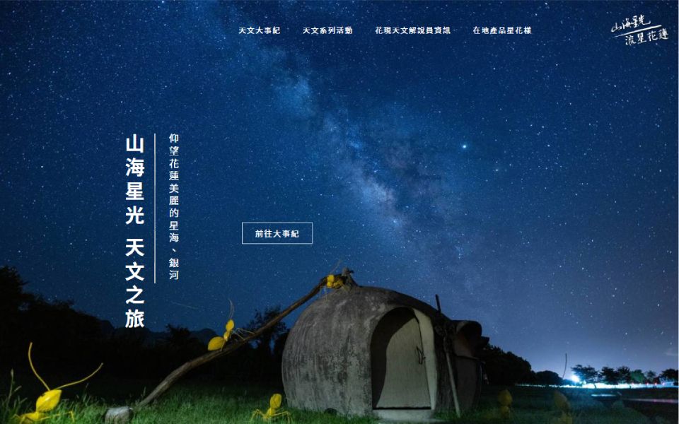 星空下的草地上有一個帳篷。