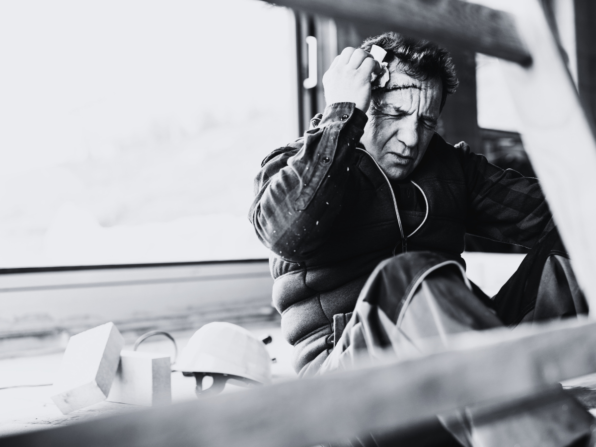 Head injury caused by an accident at work