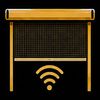 Black-and-gold app icon of a window shade with a Wi‑Fi symbol below