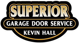 Superior Garage Door Service logo with gold, black, and white text: Kevin Hall