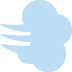 Icono de nube azul claro sobre fondo blanco