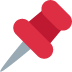 Icono de chincheta roja sobre fondo blanco