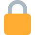 Icono de candado naranja con grillete gris sobre fondo blanco