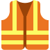 Icono de chaleco reflectante de seguridad naranja sobre fondo blanco