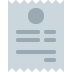 Icono de certificado gris con borde superior festoneado, sello redondo y tres líneas de texto horizontales.