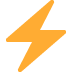 Icono de rayo naranja sobre fondo blanco