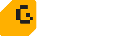 Logotipo negro estilo píxel sobre un icono amarillo de esquina cuadrada redondeada.