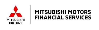Logotipos de Mitsubishi Motors y Mitsubishi Motors Financial Services en rojo, negro y blanco.