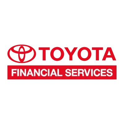 Logotipo de Toyota Financial Services en rojo sobre fondo blanco