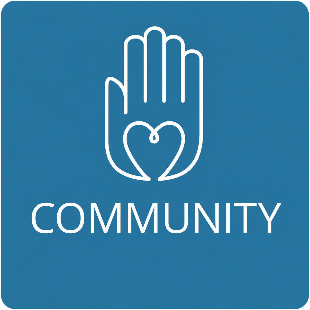White hand and heart icon with “NALOXONE AWARENESS” on a blue background