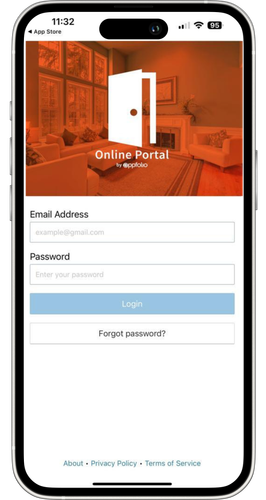 iPhone displaying Online Portal
