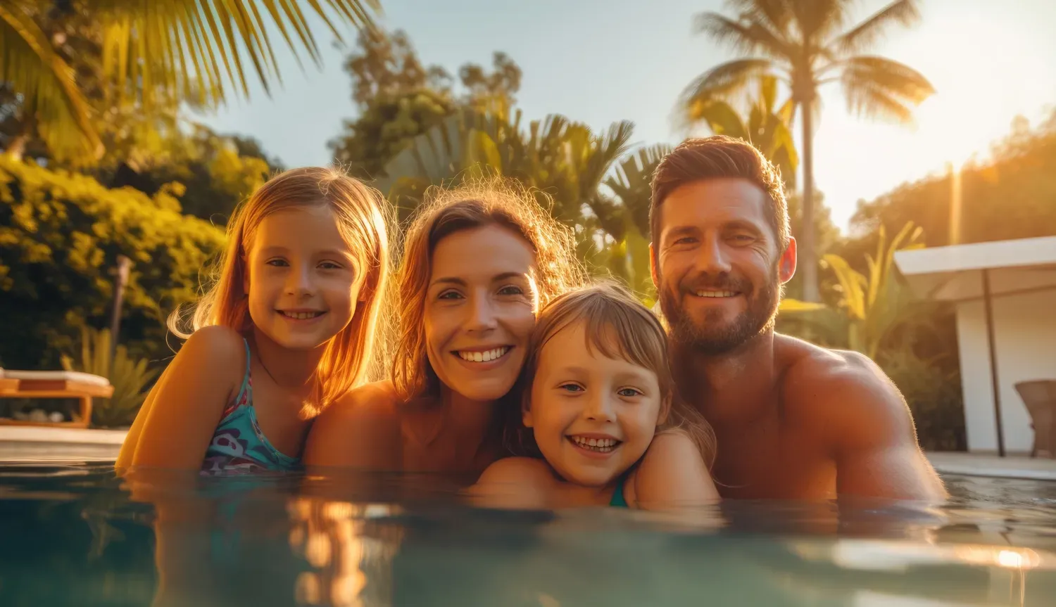 Family Enjoying Pool Family Enjoying Pool