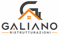 Logo di Galiano Ristrutturazioni con un'icona stilizzata di un tetto di casa nero e arancione.