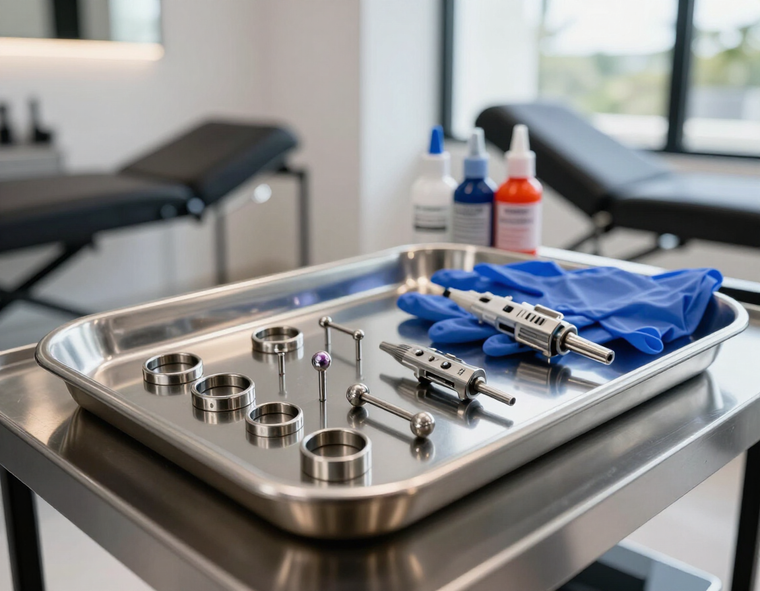 material esterilizado y joyería profesional para piercings