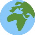 Green continents on a blue sphere, representing the Earth.