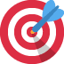 Dart hitting the bullseye on a red and white target.