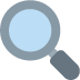 Magnifying glass, light blue lens, gray handle, searching.