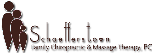 Go to Schaefferstown Family Chiropractic Home Page Schaefferstown Family Chiropractic & Massage Therapy logo with brown abstract family figures and gray text