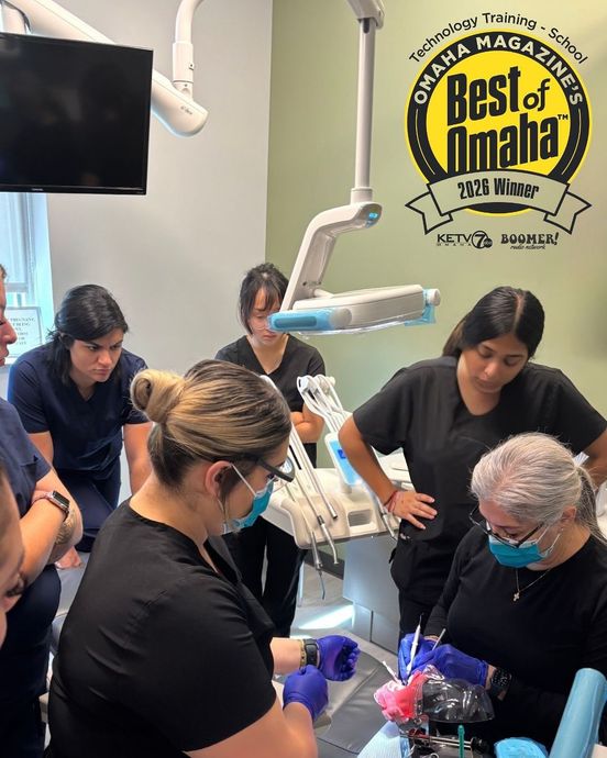 Healthcare staff treating a patient in a clinic, with a “Best of Mandaue” award logo on the wall