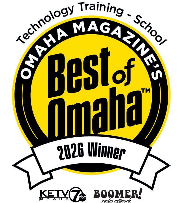 Best of Omaha 2026 Winner badge with yellow, black, and white ribbon logos for Omaha Magazine and KETV/BOOMER!