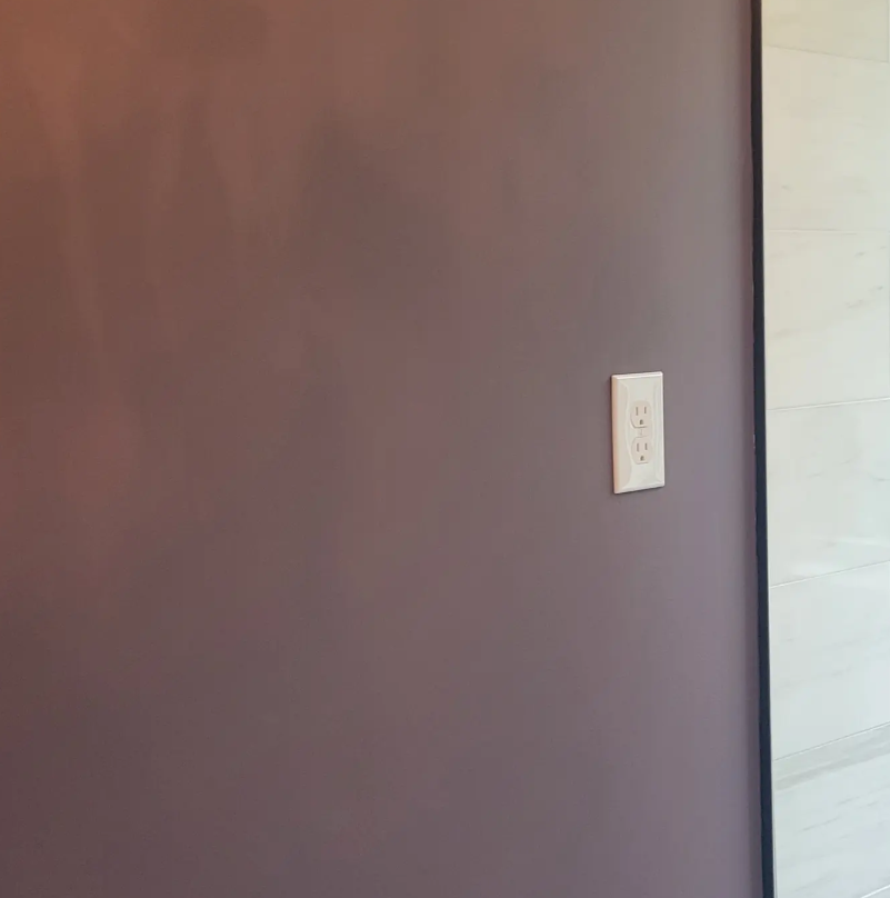 Brown painted wall with a white light switch plate near the right side.
