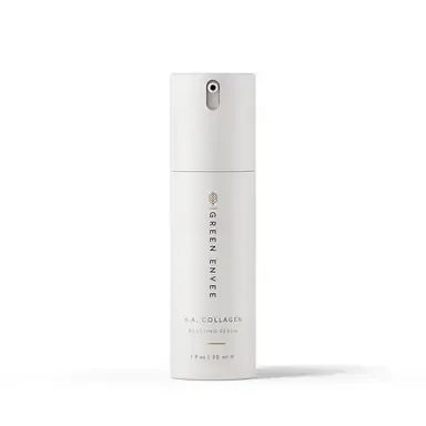 White cylindrical skincare spray bottle with silver cap on a plain white background