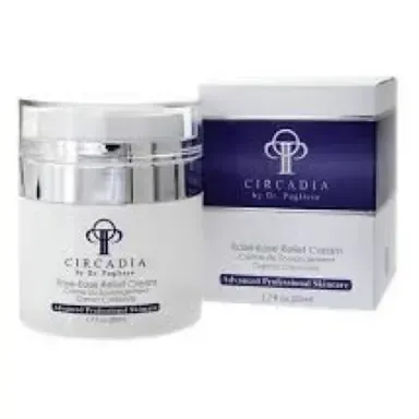 Circadia skincare cream jar and box in white and purple packaging
