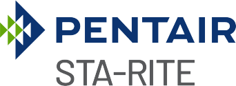 The logo for pentair sta-rite is blue and green.