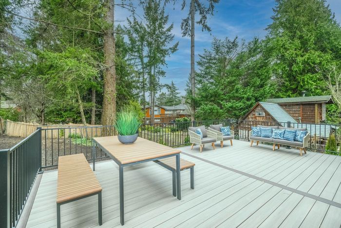 A modern wooden deck