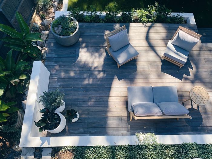 Wooden padded deck