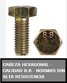 Tornillo de cabeza hexagonal, dorado, con marca 