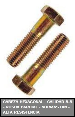Tornillo de cabeza hexagonal, dorado, con marca 
