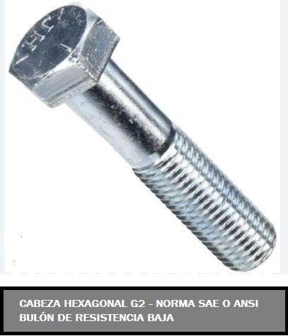 Perno de cabeza hexagonal.