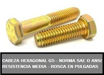 Perno de cabeza hexagonal.
