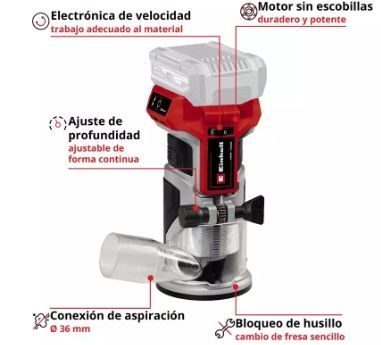 Enrutador inalámbrico rojo y negro con accesorios sobre fondo blanco.