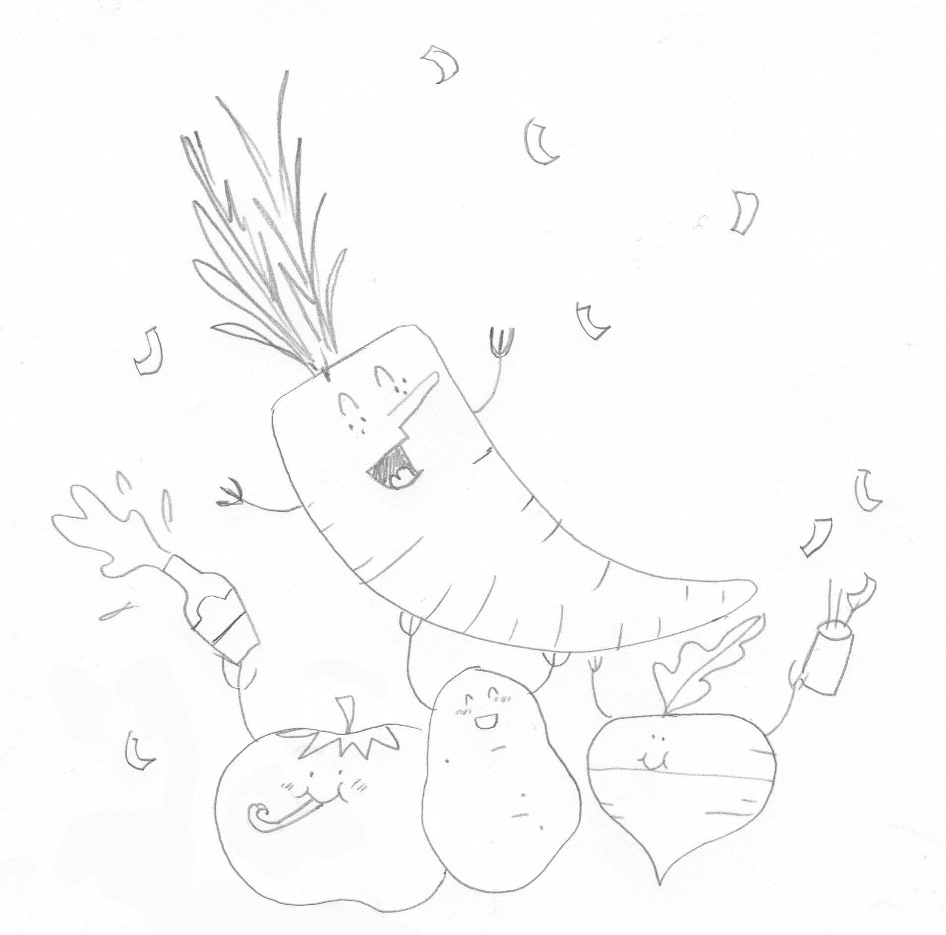 Belapeko. Carrot and macadamia nut illustration for packaging