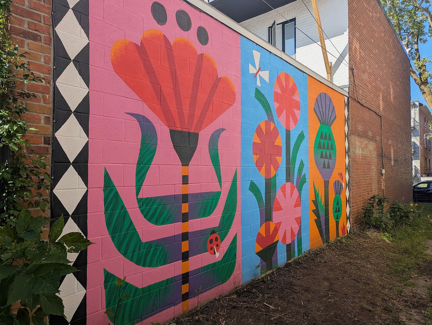 Palais des congres. Illustrations for a mural hallway