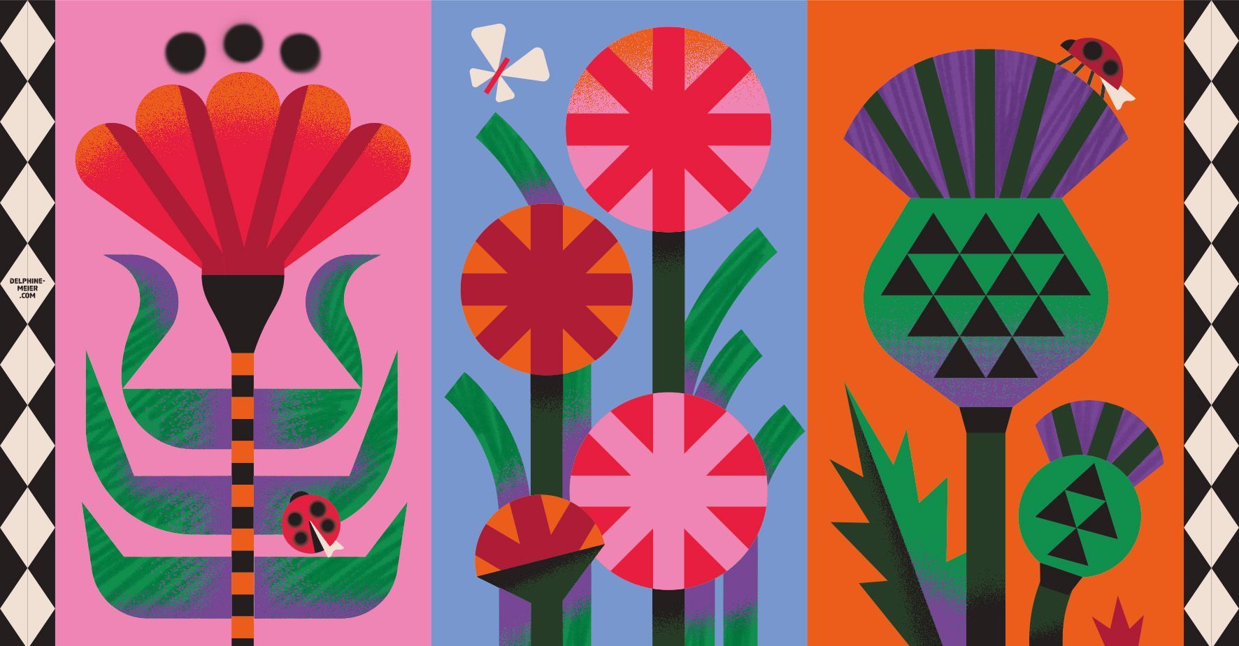 Palais des congres. Illustrations for a mural hallway