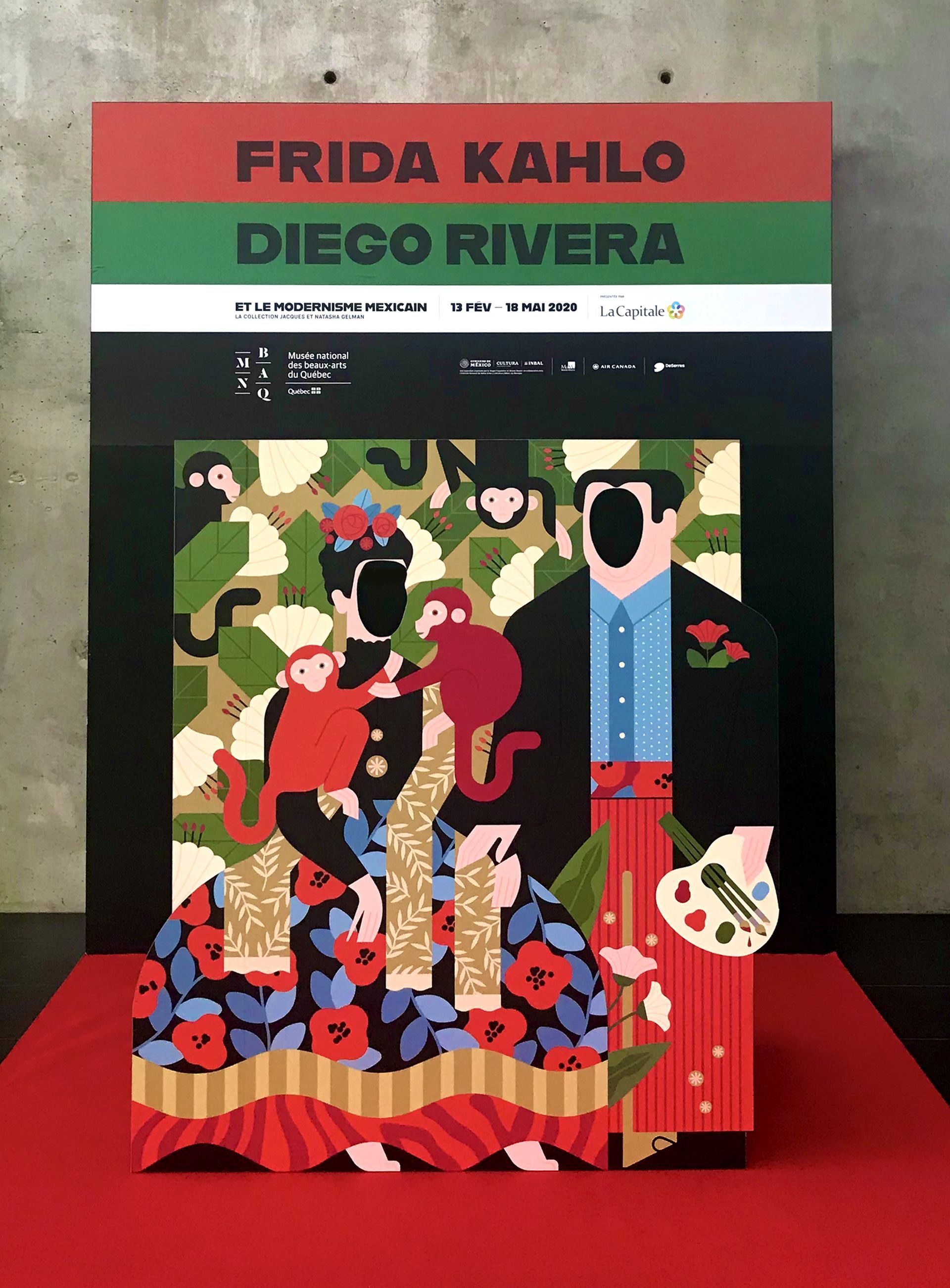 MNBAQ. Illustrations for Frida Kahlo and Diego Rivera exhibition
