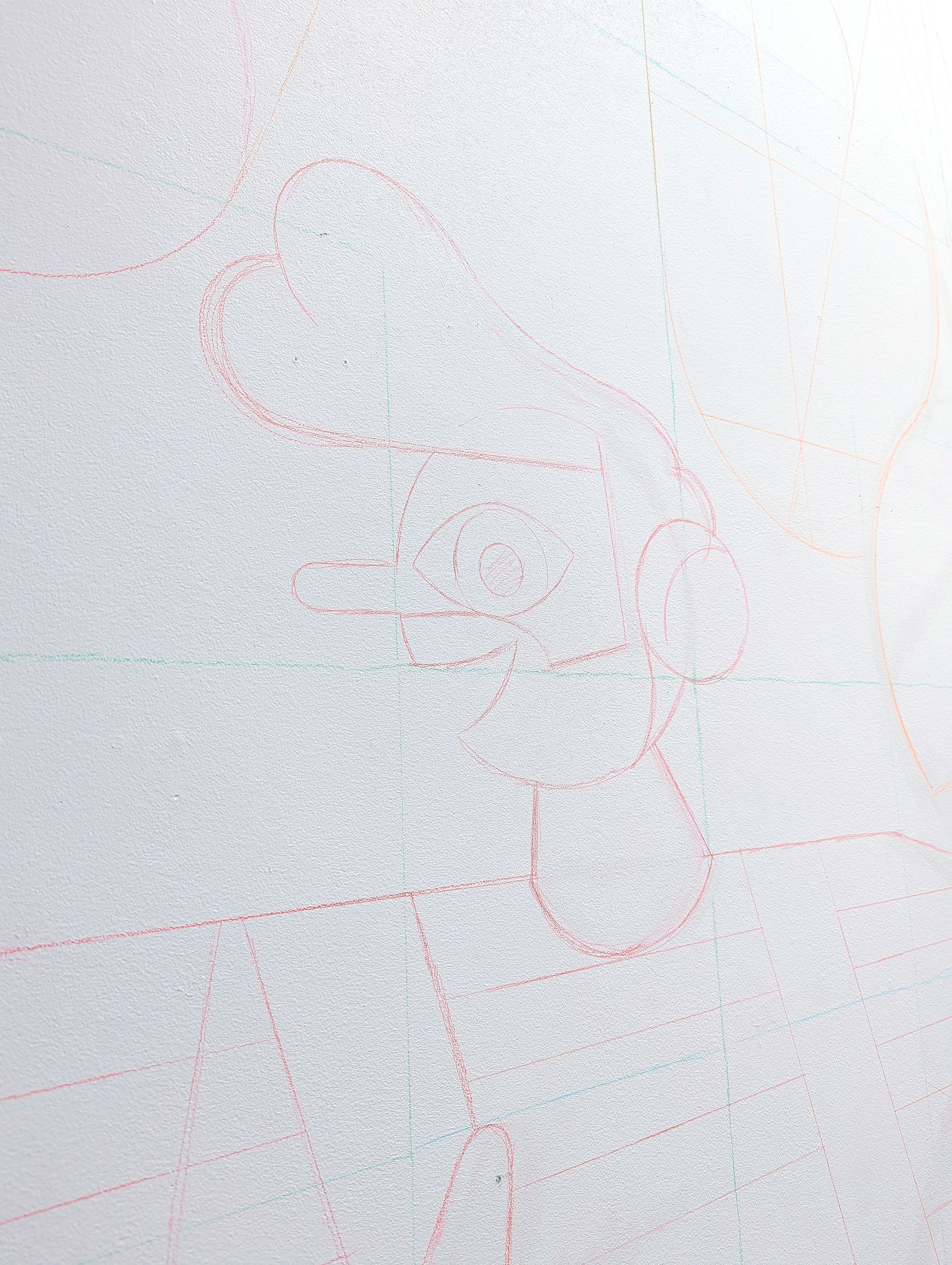 Palais des congres. Illustrations for a mural hallway