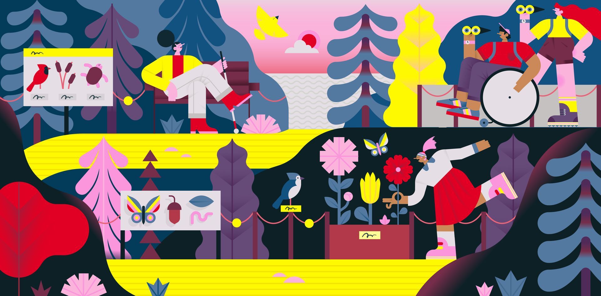 Transcanada trail. Illustration for web banner