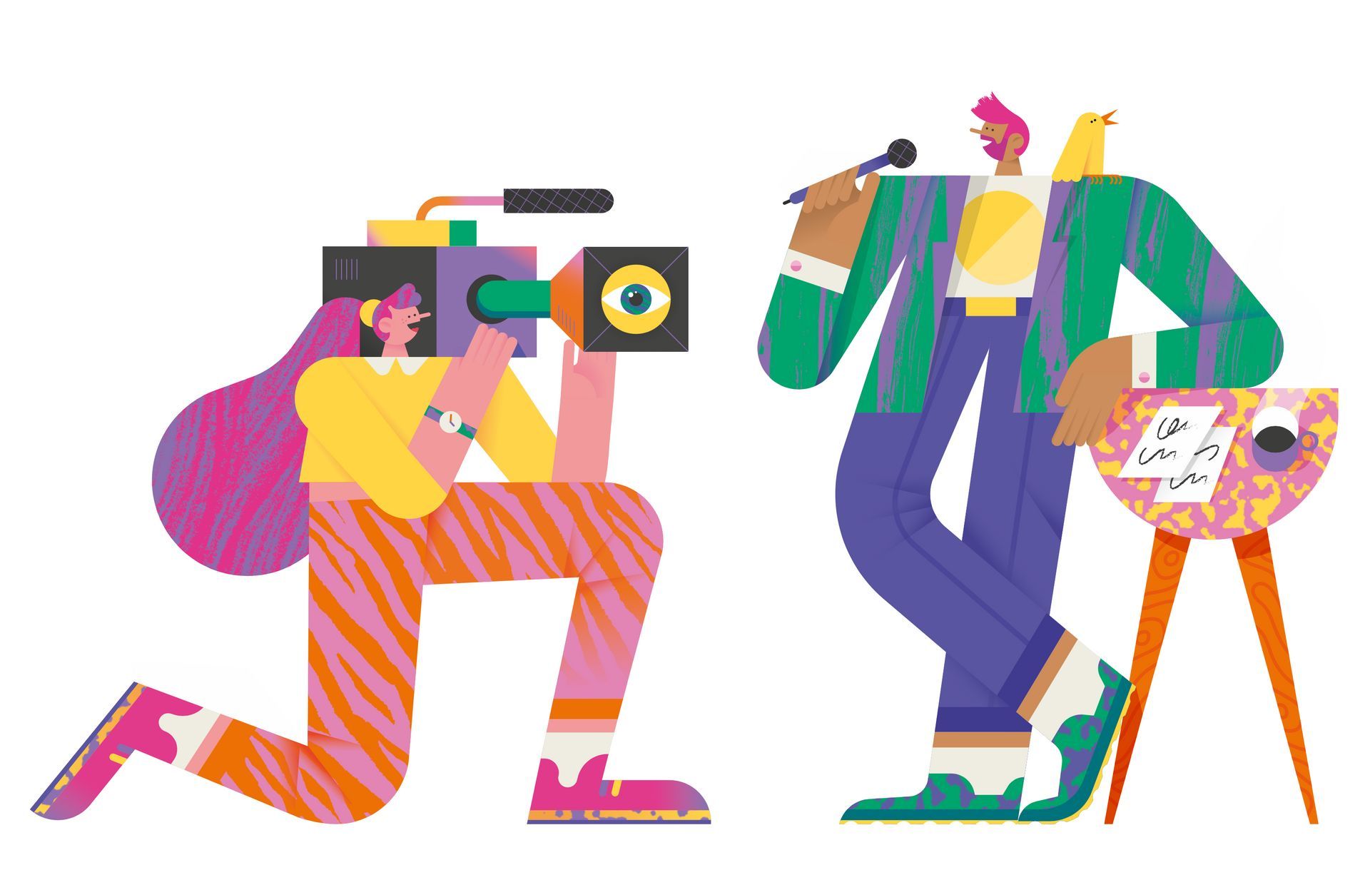 Palais des congres. Illustrations for a mural hallway