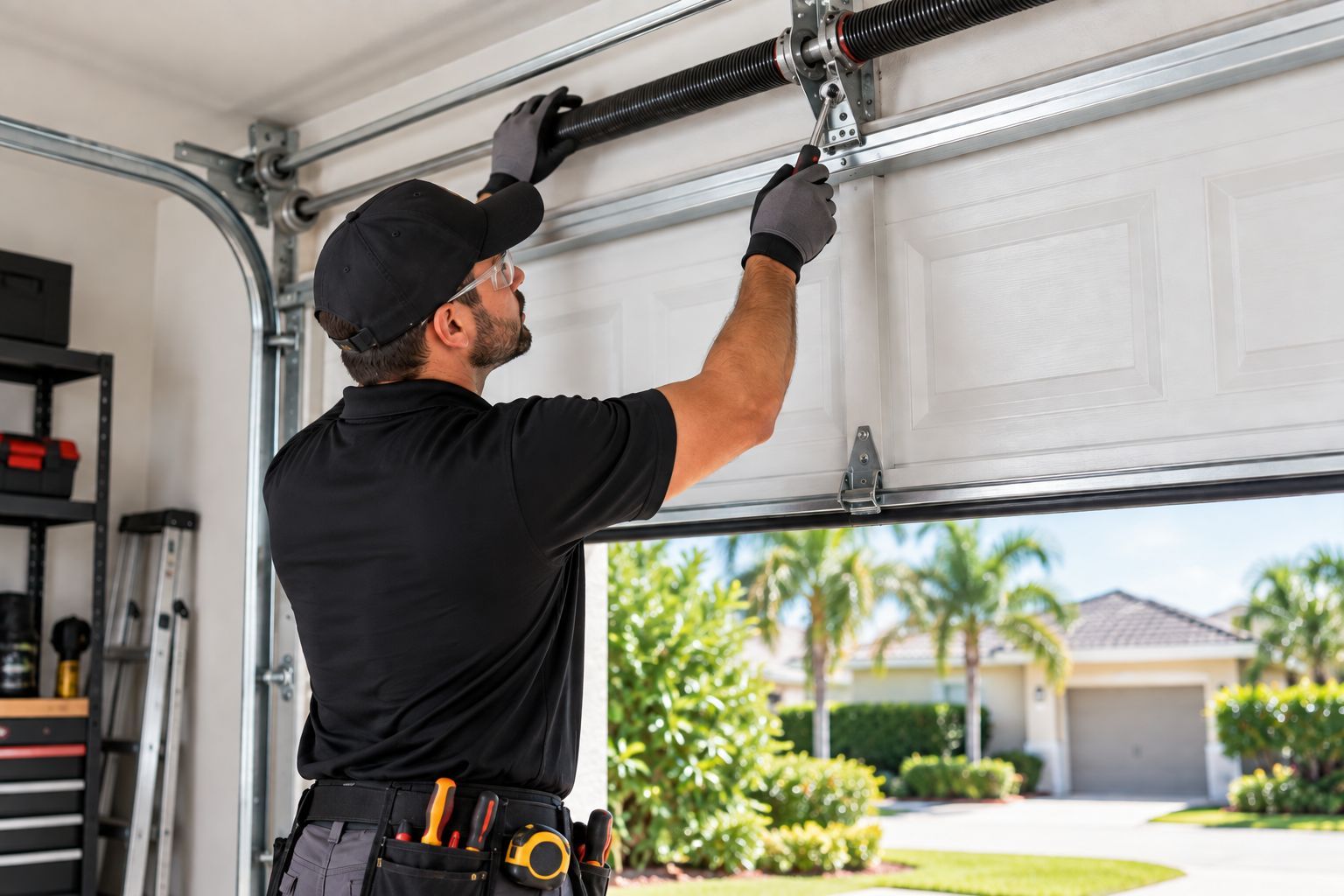 Homeowners can submit requests for garage door repair, broken springs, opener problems, replacement doors, new installations and routine maintenance.